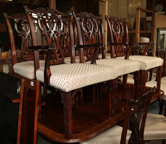 12 Chippendale style mahogany dining chairs (10+2 carvers)